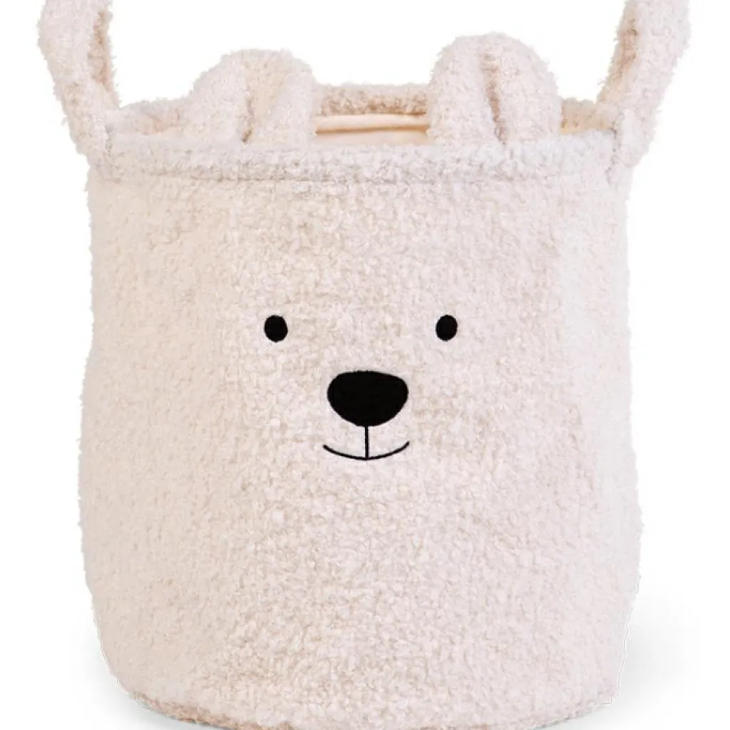 Clearance Panier de rangement Teddy écru (30 x 30 cm) Panier De Rangement
