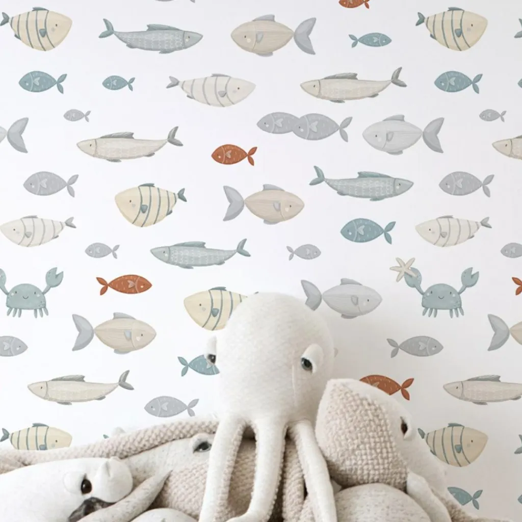 Online Papier peint Balade sous-marine Les poissons (50 cm x 10 m) Papier Peint