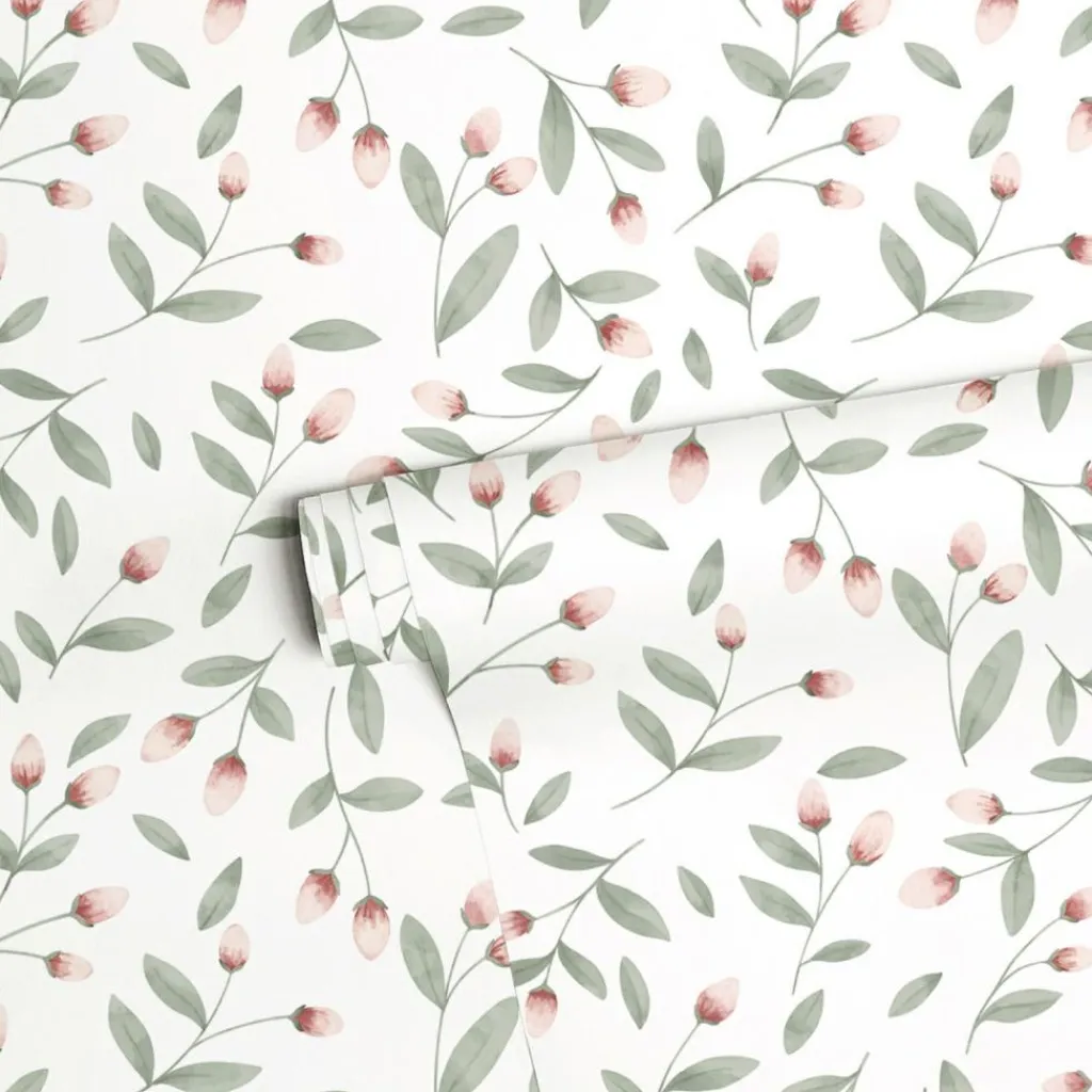 New Papier peint Boutons de fleurs (50 cm x 10 m) Papier Peint