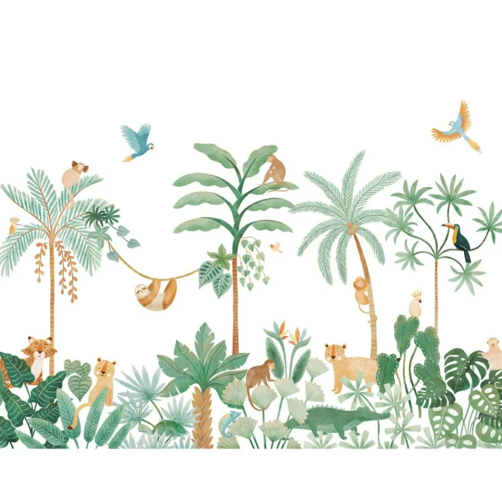 Clearance Papier peint décor XL Aventure dans la jungle Papier Peint