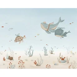 Lilipinso Papier peint décor XL Fonds marins les baleines