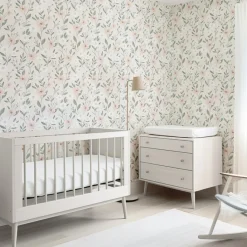 Outlet Papier peint Eclosion florale fond rose (50 cm x 10 m) Papier Peint