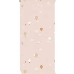 Mimi'lou Papier peint intissé Montgolfière rose (10 m)