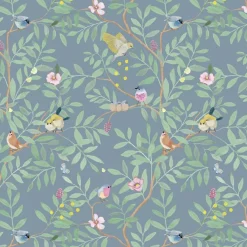 Sale Papier peint intissé Roseraie bleu Papier Peint