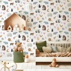 Lilipinso Papier peint Les animaux (50 cm x 10 m)