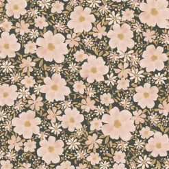 Discount Papier peint Les fleurs fond nuit (50 cm x 10 m) Papier Peint