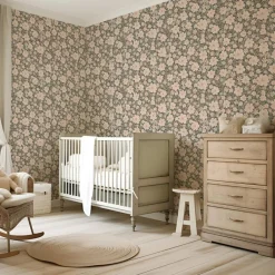 Discount Papier peint Les fleurs fond nuit (50 cm x 10 m) Papier Peint