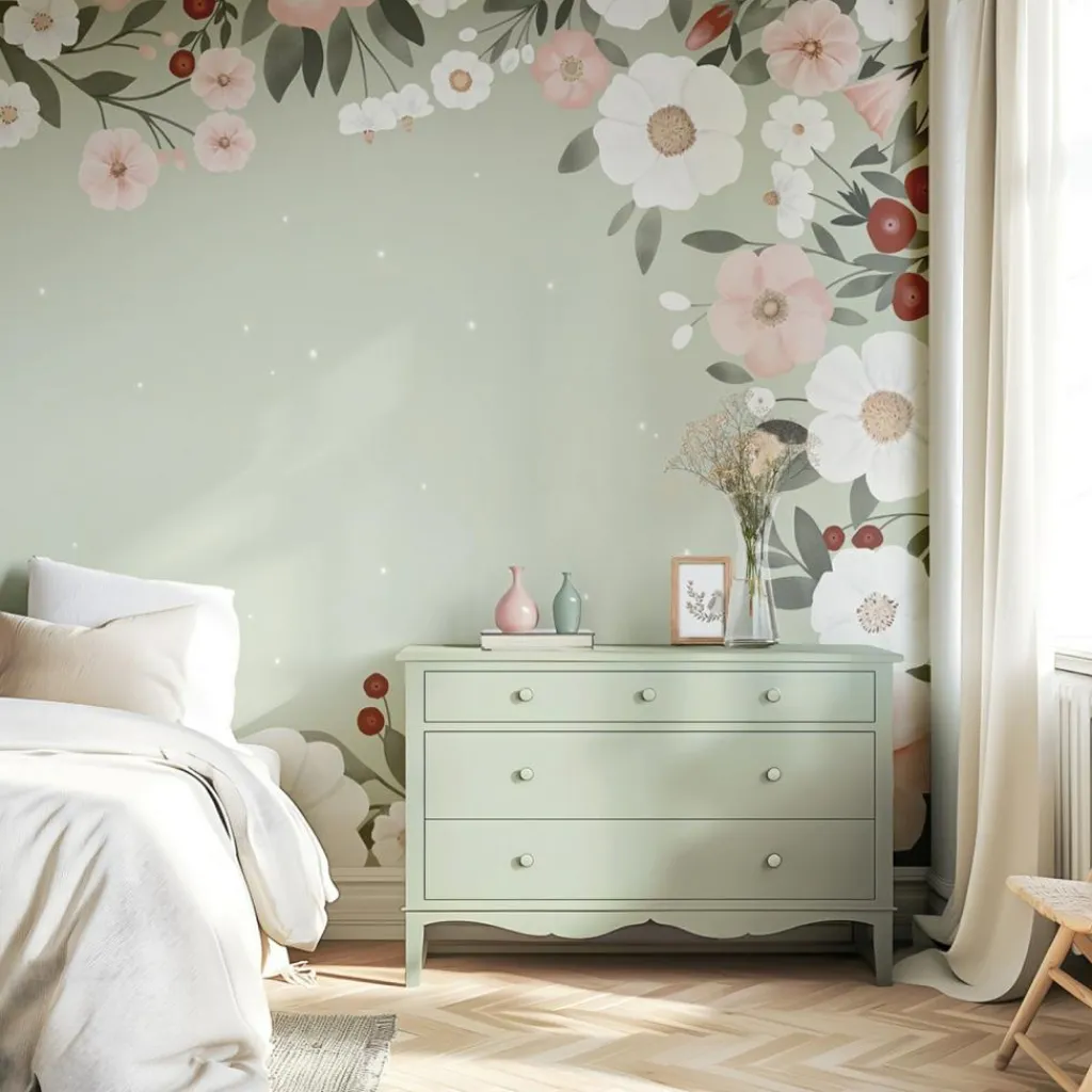 Hot Papier peint panoramique Harmonie florale Papier Peint