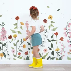 Lilipinso Papier peint panoramique fleurs Queyran (200 x 248 cm)