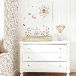 Outlet Papier peint Papillons et fleurs (50 cm x 10 m) Papier Peint