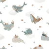 Lilipinso Papier peint Voyage avec les baleines (50 cm x 10 m)