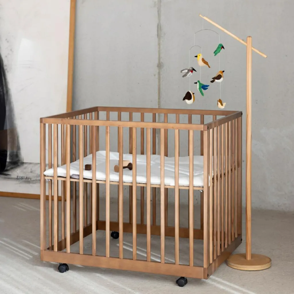 Hot Parc Mori avec roulettes Naturel (95 x 75 cm) Parc Bébé Et Accessoires