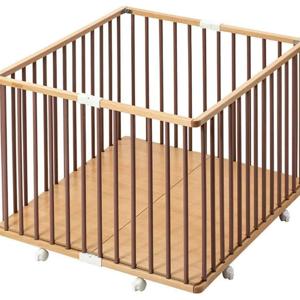 Combelle Parc pliant carré en bois Gaby hybride vieux rose