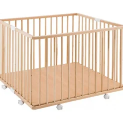 Combelle Parc pliant carré en bois Gaby Vernis naturel