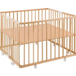 Combelle Parc pliant carré en bois Gaby Vernis naturel