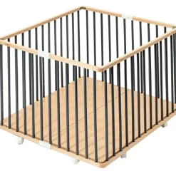 New Parc pliant carré en bois Gaby hybride anthracite Parc Bébé Et Accessoires