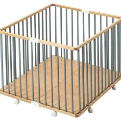 Discount Parc pliant carré en bois Gaby hybride bleu gris Parc Bébé Et Accessoires