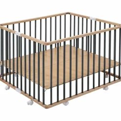 Hot Parc pliant carré Gaby avec plancher réglable et roulettes Hybride kaki Parc Bébé Et Accessoires