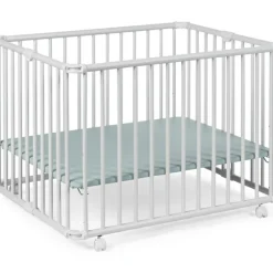 Online Parc pliant Lucilee + blanc avec fond vert d'eau (76 x 97 cm) Parc Bébé Et Accessoires