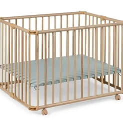 Geuther Parc pliant Lucilee + naturel avec fond vert d'eau (76 x 97 cm)