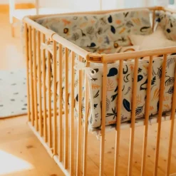 Geuther Parc pliant Lucilee + naturel avec fond vert d'eau (76 x 97 cm)