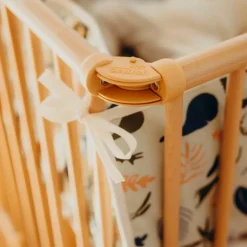 Geuther Parc pliant Lucilee + naturel avec fond vert d'eau (76 x 97 cm)