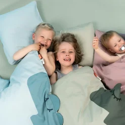 Done by Deer Parure de berceau en coton biologique Sleepy Croco Rose (70 x 100 cm)