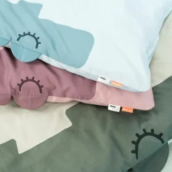 Done by Deer Parure de berceau en coton biologique Sleepy Croco Rose (70 x 100 cm)