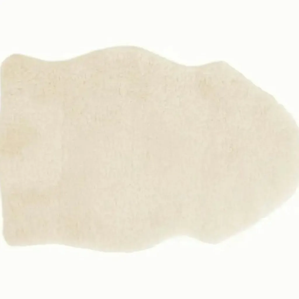 Peau d'agneau Mimosa écrue (80-90 cm) Tapis