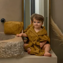 Clearance Peignoir bambou et gaze de coton havane (0-2 ans) Peignoir