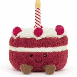 Best Peluche Amuseable Gâteau d'anniversaire Cerise (13 cm) Petite Peluche (< 20 Cm)
