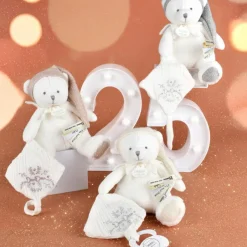 Online Peluche attache-sucette Ours Pantin Argent (20 cm) Doudou Attache Sucette