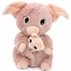 Peluche Barbekiou maman et bébé Les Ptipotos Rose (25 cm) Peluche Moyenne (20-59 Cm)