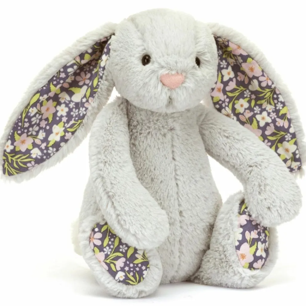Jellycat Peluche Bashful Lapin en fleurs Gris (18 cm)