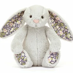 Jellycat Peluche Bashful Lapin en fleurs Gris (18 cm)