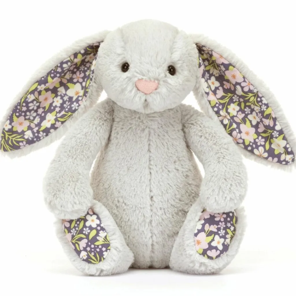 Jellycat Peluche Bashful Lapin en fleurs Gris (18 cm)