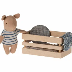 Hot Peluche Bébé cochon garçon et sa caisse Peluche Moyenne (20-59 Cm)