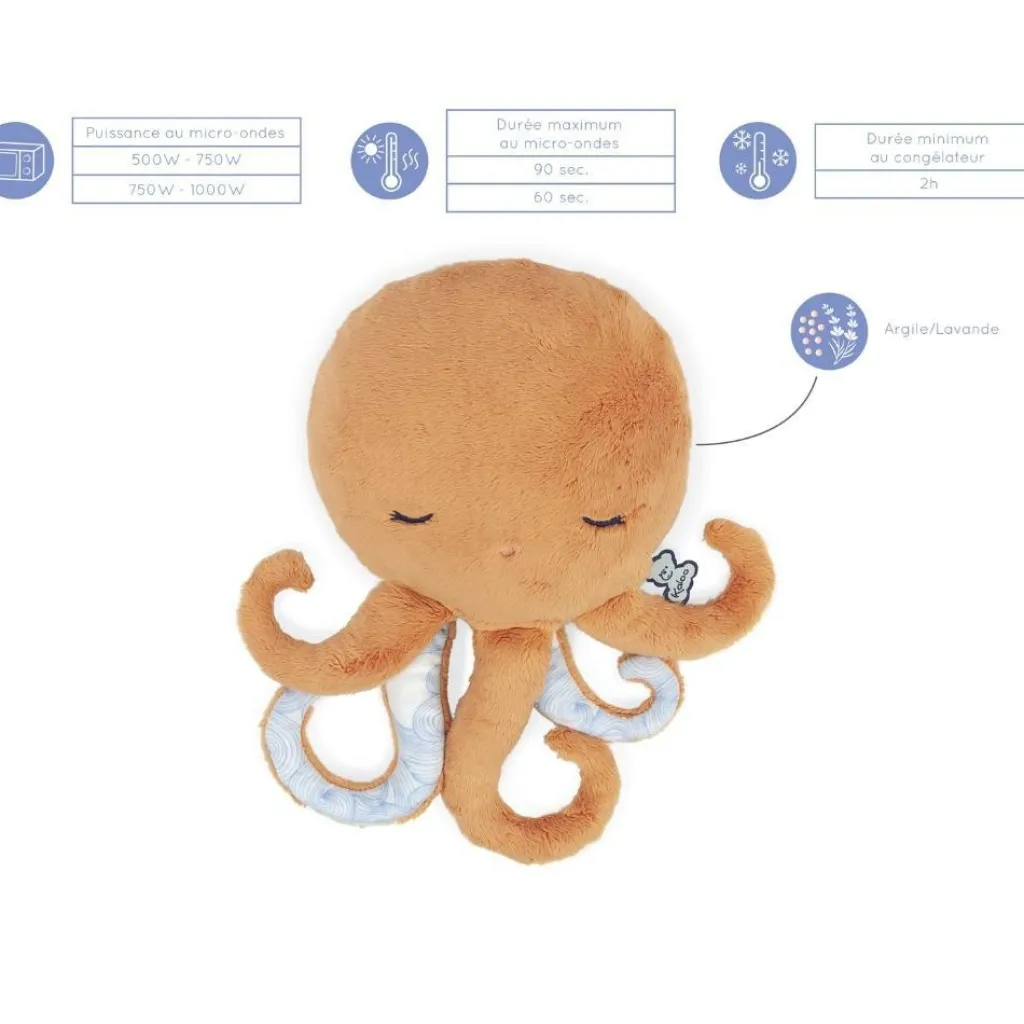 Kaloo Peluche bouillotte bien-être poulpe Petit calme (28 cm)