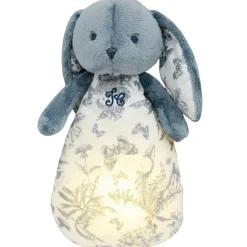 Peluche bruit blanc lapin Toile de Jouy bleu Bruit Blanc