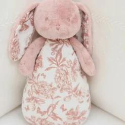 Sale Peluche bruit blanc lapin Toile de Jouy rose Bruit Blanc