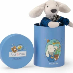 Outlet Peluche chien Pilou bleu Puce et Pilou (30 cm) Peluche Moyenne (20-59 Cm)