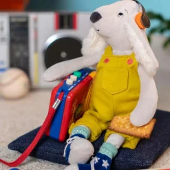 Moulin Roty Peluche chien Pilou jaune Puce et Pilou (37 cm)