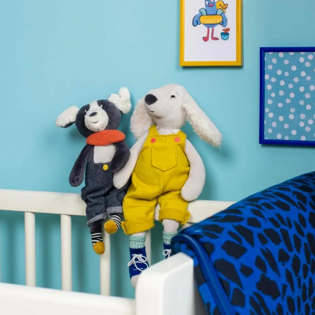 Moulin Roty Peluche chien Pilou jaune Puce et Pilou (37 cm)