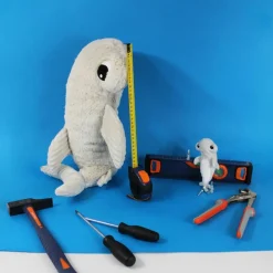 Les Déglingos Peluche Clou maman et bébé Les Ptipotos Gris clair (57 cm)