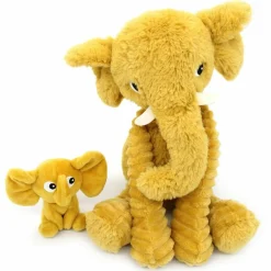 Les Déglingos Peluche Dimoitou maman et bébé Les Ptipotos Moutarde (35 cm)