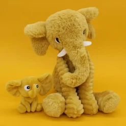 Les Déglingos Peluche Dimoitou maman et bébé Les Ptipotos Moutarde (35 cm)