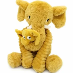 Les Déglingos Peluche Dimoitou maman et bébé Les Ptipotos Moutarde (35 cm)