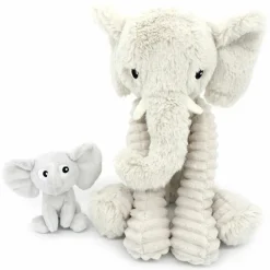 Peluche Dimoitou maman et bébé Les Ptipotos Gris clair (35 cm) Peluche Moyenne (20-59 Cm)