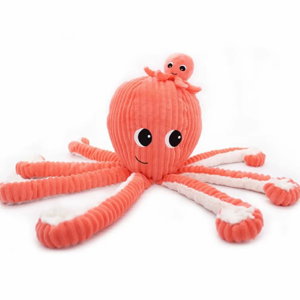 Les Déglingos Peluche Filou maman et bébé Les Ptipotos Corail (50 cm)