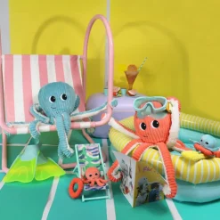 Outlet Peluche Filou maman et bébé Les Ptipotos Aqua (50 cm) Peluche Moyenne (20-59 Cm)